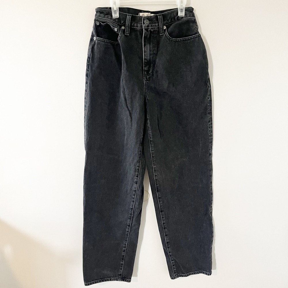 Madewell Baggy Straight Jeans 26‎ High Rise Faded Black Denim